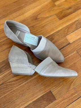 Eileen Fisher Hilly Suede d’Orsay Wedge Pumps